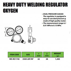 TEKIRO HEAVY DUTY WELDING REGULATOR OXYGEN 300 BAR